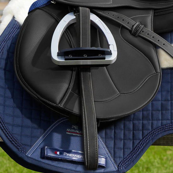 European Aniline Stirrup Leathers Black by Premier Equine Int. Ltd. at  Try A Bit