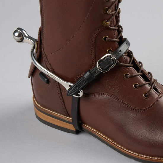 Spur Straps 3/8" European Leather Black by Premier Equine Int. Ltd. at  Try A Bit