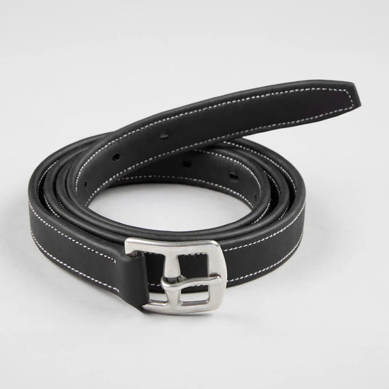 European Aniline Stirrup Leathers Black by Premier Equine Int. Ltd. at  Try A Bit