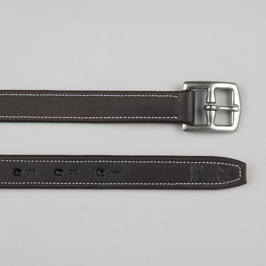 European Aniline Stirrup Leathers Dark Havana by Premier Equine Int. Ltd. at  Try A Bit