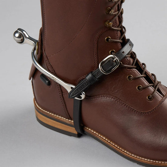 Spur Straps 3/8" European Leather Dark Havana by Premier Equine Int. Ltd. at  Try A Bit
