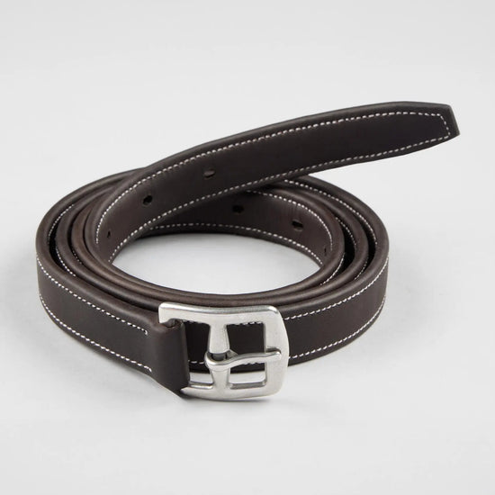 European Aniline Stirrup Leathers Dark Havana