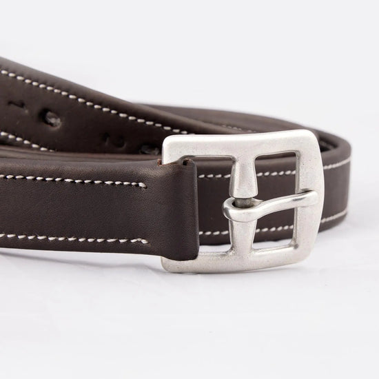 European Aniline Stirrup Leathers Dark Havana