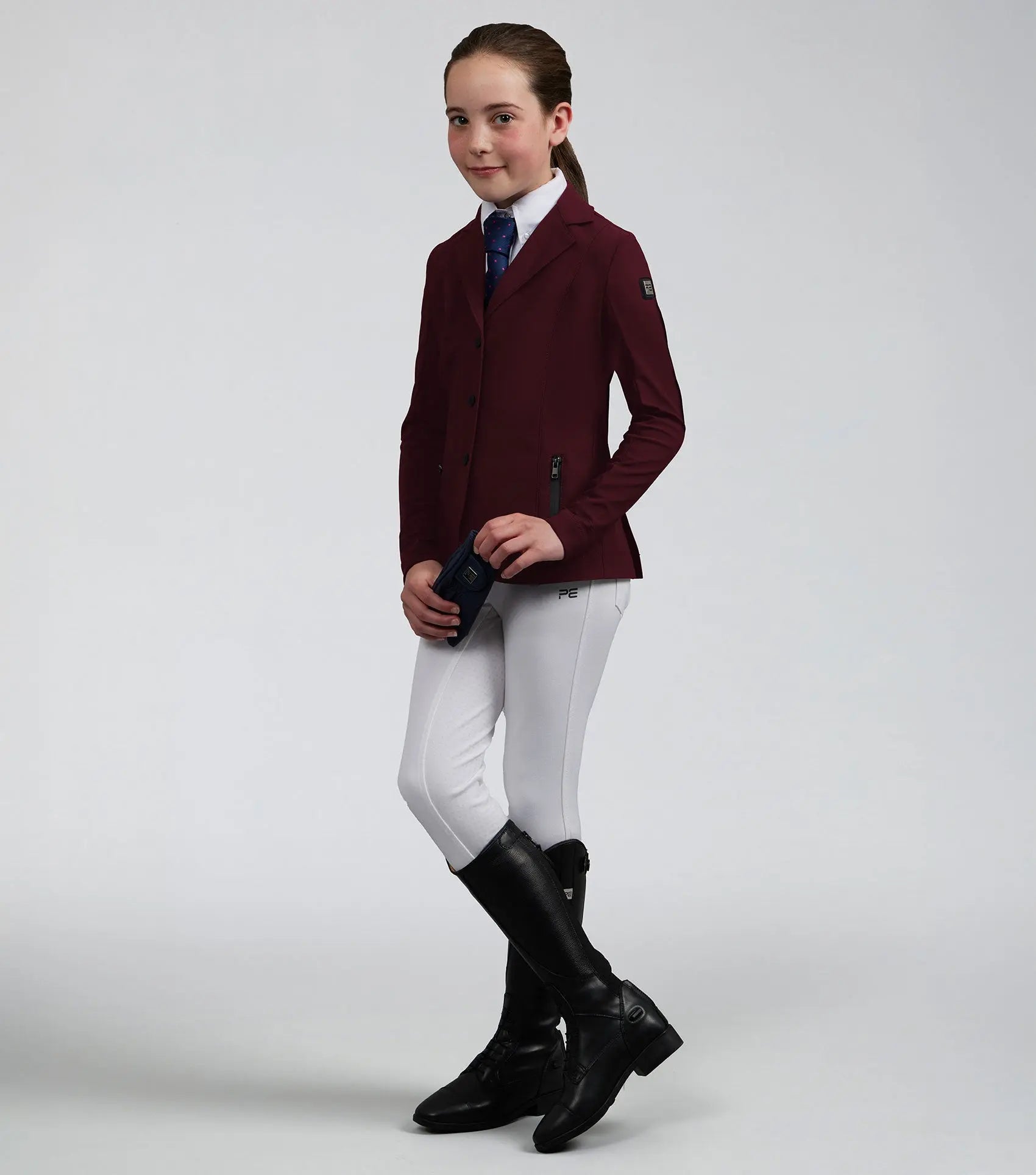 Evinco Girls Competition Jacket Wine by Premier Equine Int. at  Try A Bit