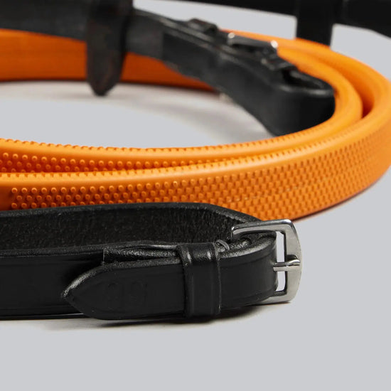 Exercise / Racing Reins Dark Havana by Premier Equine Int. Ltd. at  Try A Bit