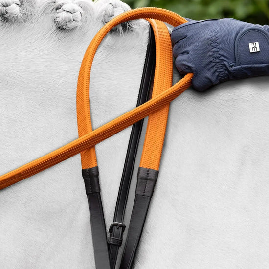 Exercise / Racing Reins Dark Havana by Premier Equine Int. Ltd. at  Try A Bit