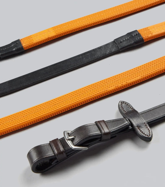Exercise / Racing Reins Dark Havana by Premier Equine Int. Ltd. at  Try A Bit