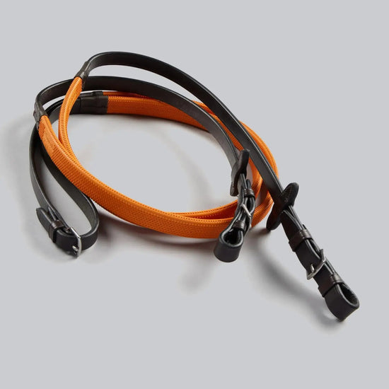 Exercise / Racing Reins Dark Havana by Premier Equine Int. Ltd. at  Try A Bit