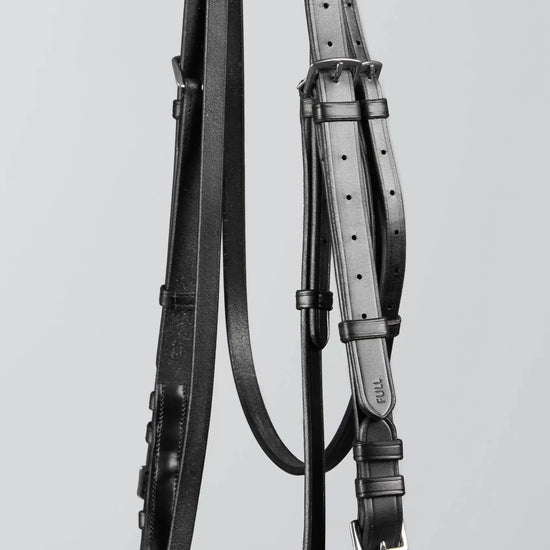 PExercise / Racing Bridle with Plain Caveson Noseband Dark Havana by Premier Equine Int. Ltd. at  Try A Bit