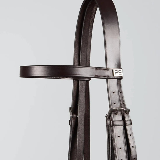 PExercise / Racing Bridle with Plain Caveson Noseband Dark Havana by Premier Equine Int. Ltd. at  Try A Bit
