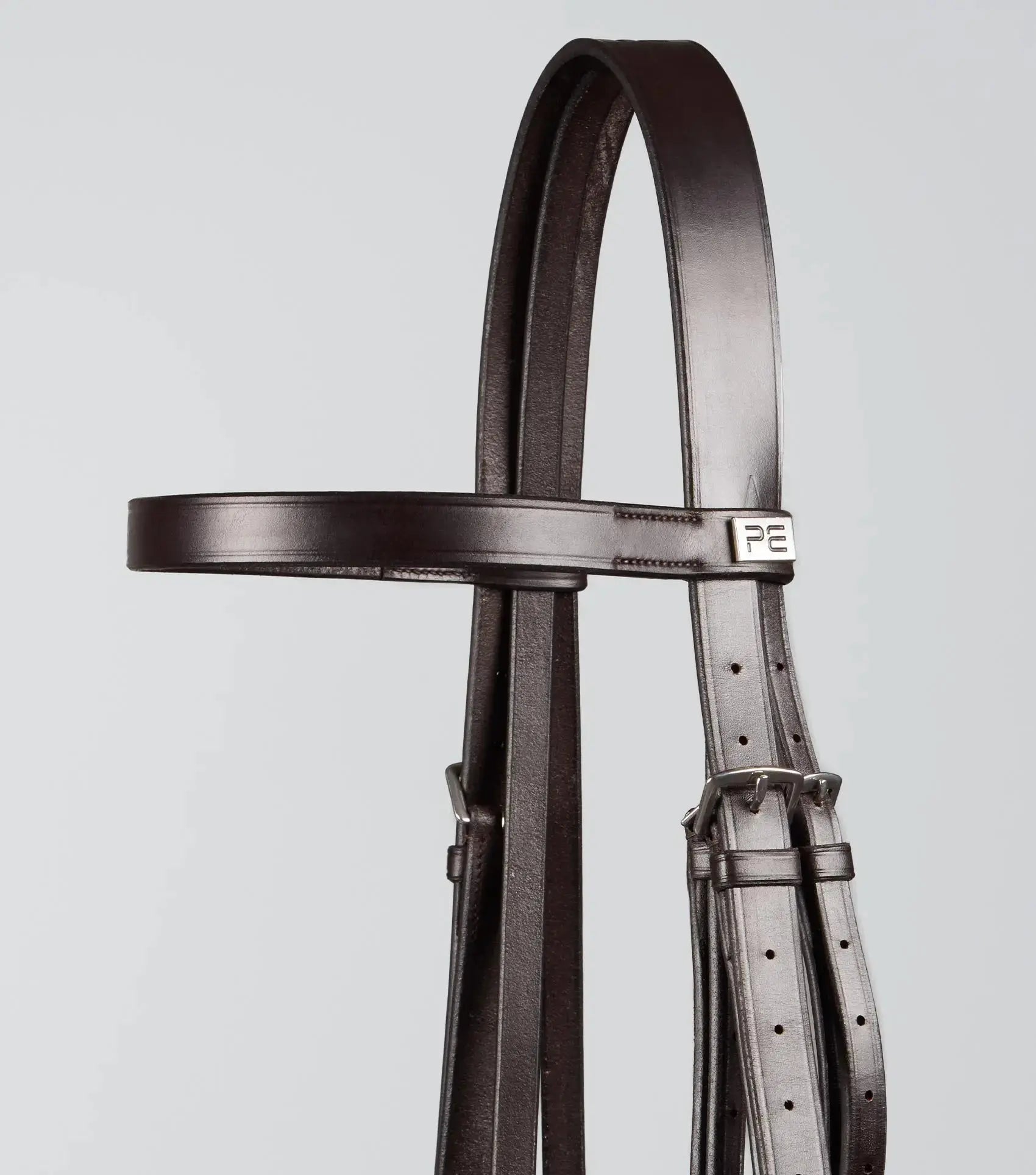 PExercise / Racing Bridle with Plain Caveson Noseband Dark Havana by Premier Equine Int. Ltd. at  Try A Bit