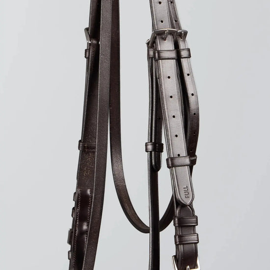 PExercise / Racing Bridle with Plain Caveson Noseband Dark Havana by Premier Equine Int. Ltd. at  Try A Bit