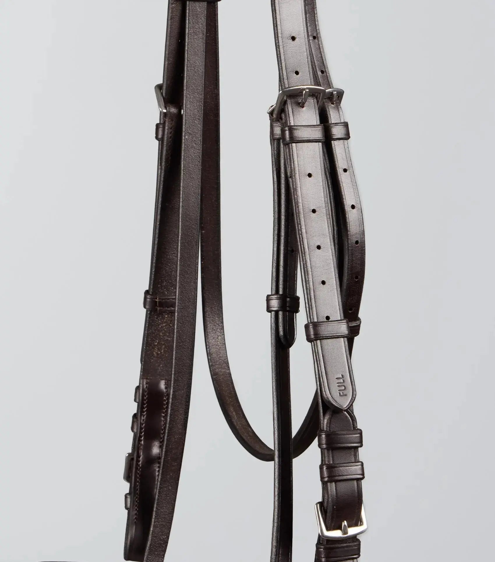 PExercise / Racing Bridle with Plain Caveson Noseband Dark Havana by Premier Equine Int. Ltd. at  Try A Bit