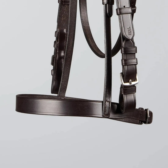 PExercise / Racing Bridle with Plain Caveson Noseband Dark Havana by Premier Equine Int. Ltd. at  Try A Bit