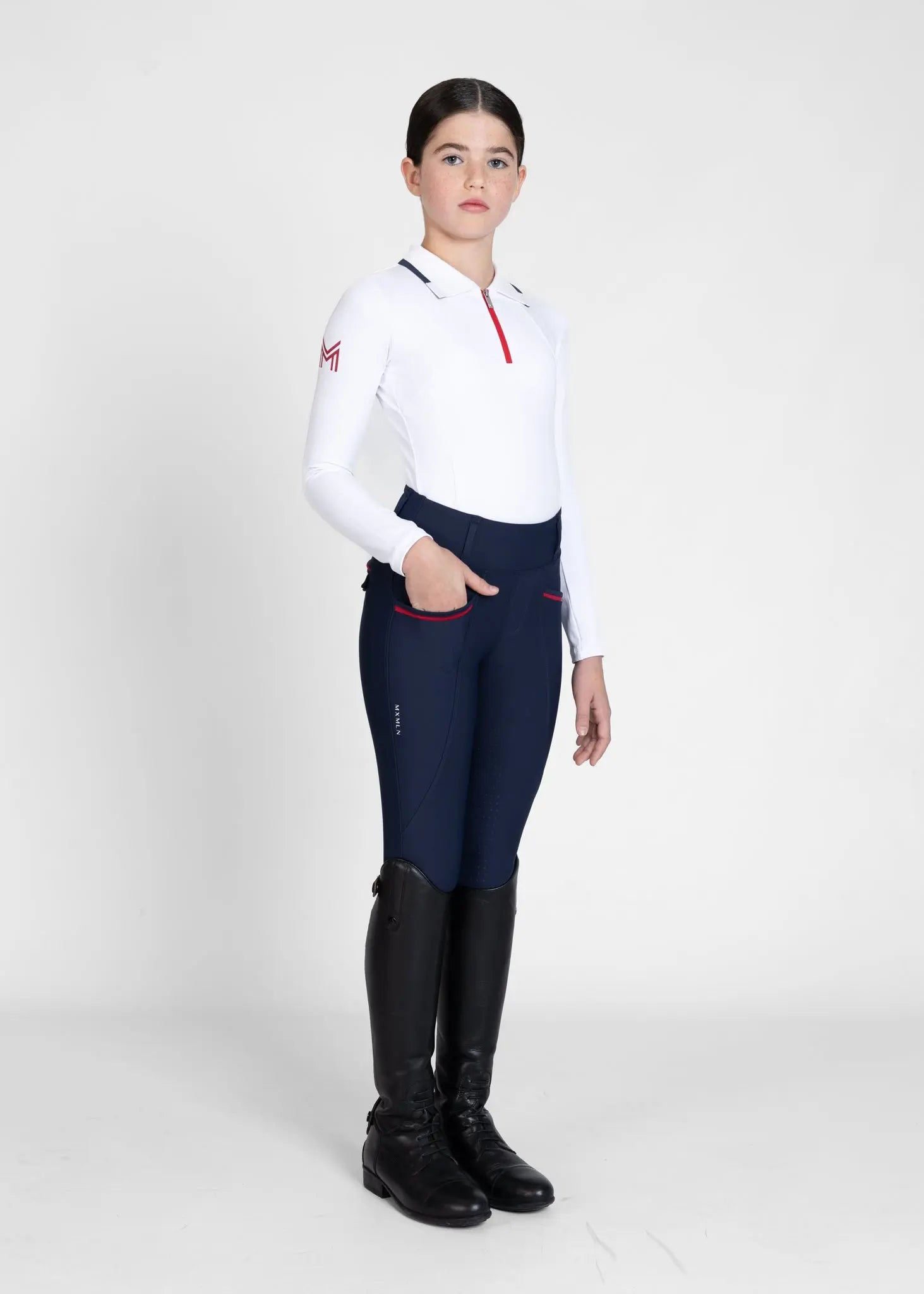 YR Concept Long Sleeve Polo Shirt (White) by Maximilian Equestrian at  Try A Bit