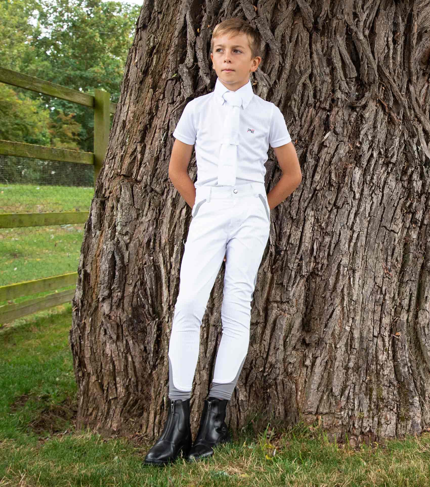 Premier Equine Gando Boys Gel Knee Competition Riding Breeches by Premier Equine at  Try a Bit