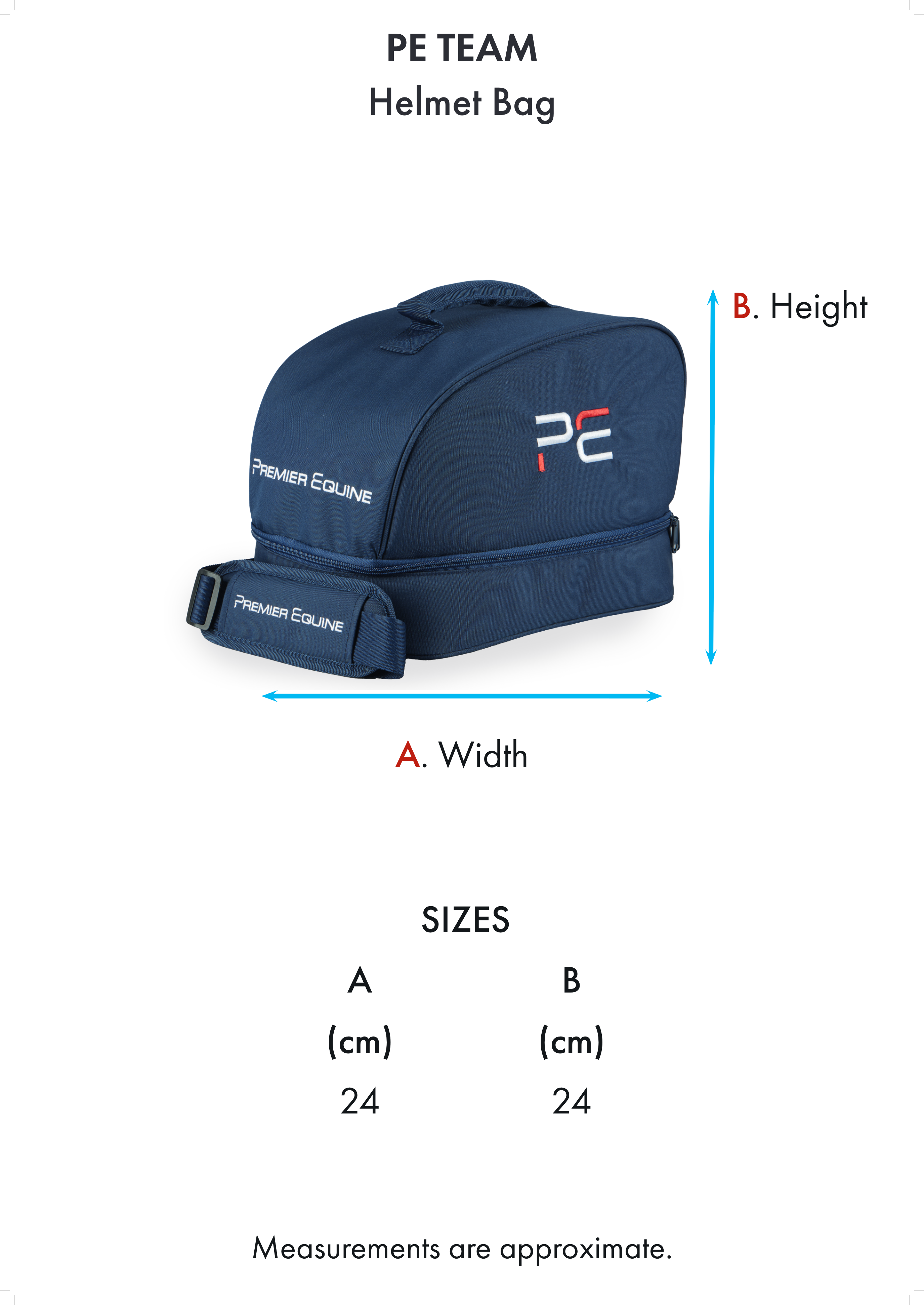 Premier Equine Helmet Bag – Size chart