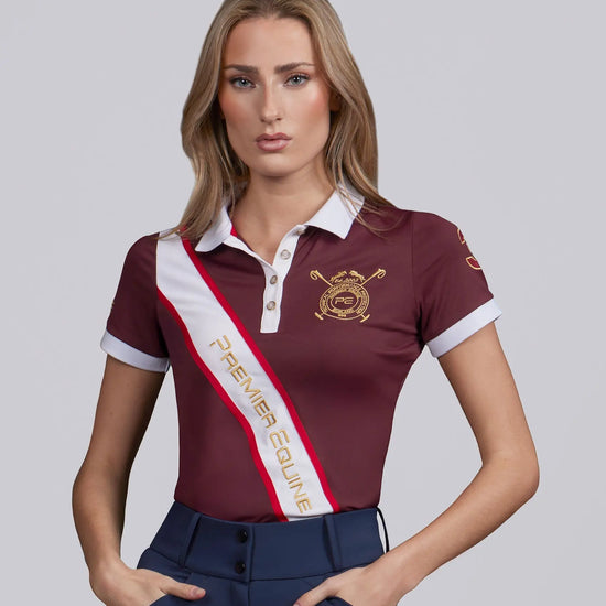 Heritage Polo Shirt Tawny Port by Premier Equine Int. Ltd. at  Try A Bit