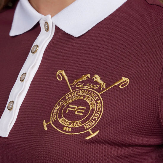 Heritage Polo Shirt Tawny Port by Premier Equine Int. Ltd. at  Try A Bit