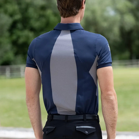 Cross Polo Shirt (Navy) by Maximilian Equestrian at  Try A Bit
