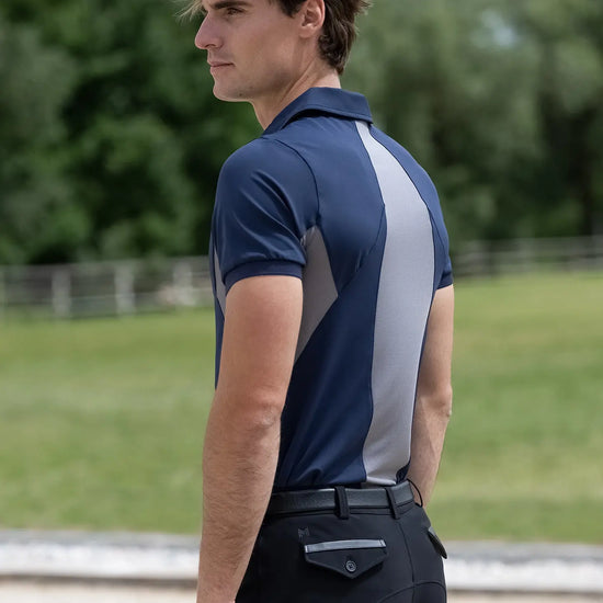 Cross Polo Shirt (Navy) by Maximilian Equestrian at  Try A Bit