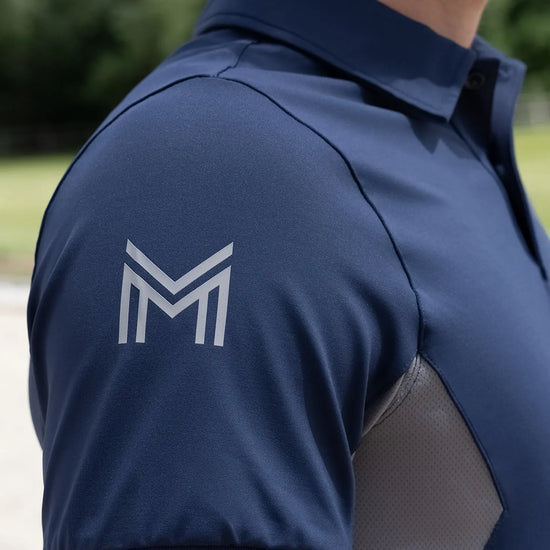 Cross Polo Shirt (Navy) by Maximilian Equestrian at  Try A Bit