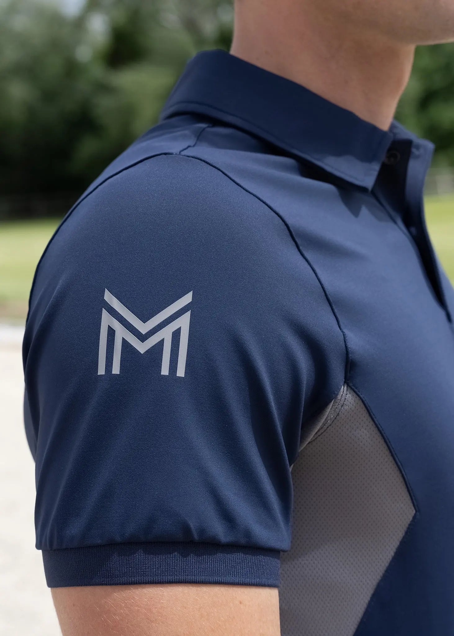 Cross Polo Shirt (Navy) by Maximilian Equestrian at  Try A Bit