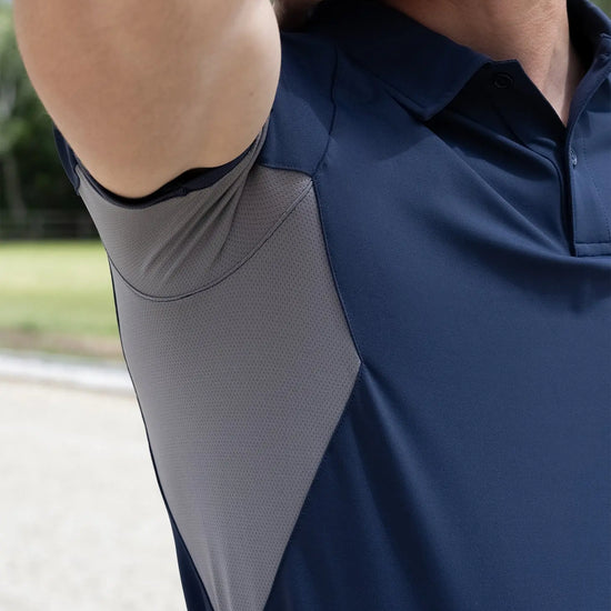 Cross Polo Shirt (Navy) by Maximilian Equestrian at  Try A Bit