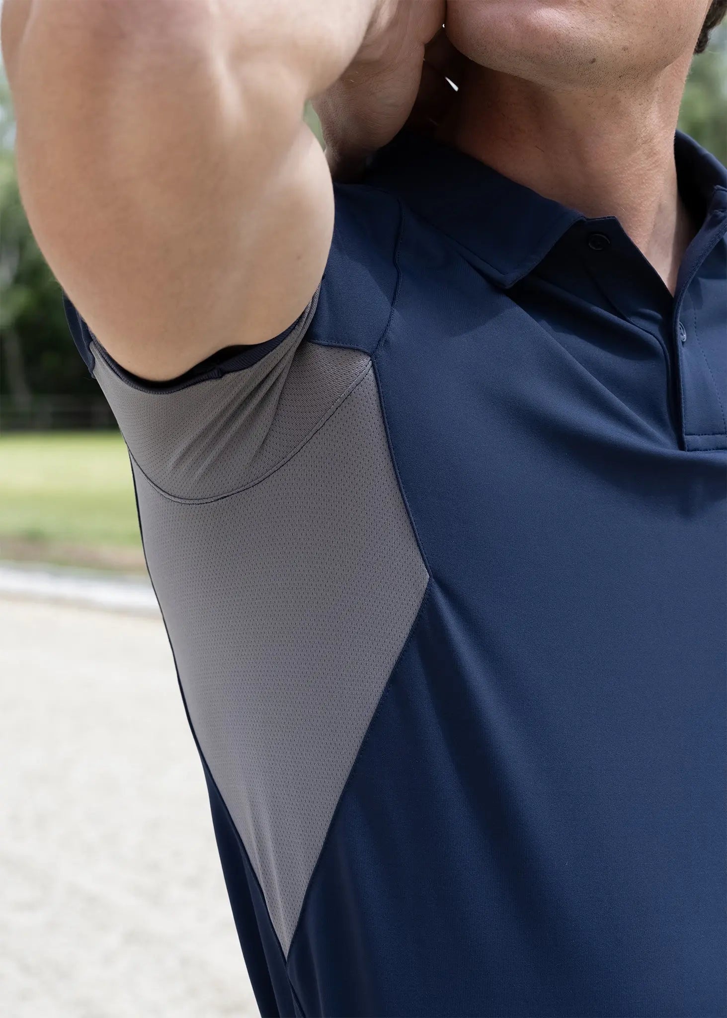 Cross Polo Shirt (Navy) by Maximilian Equestrian at  Try A Bit