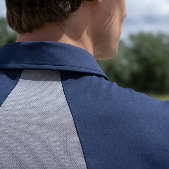 Cross Polo Shirt (Navy) by Maximilian Equestrian at  Try A Bit