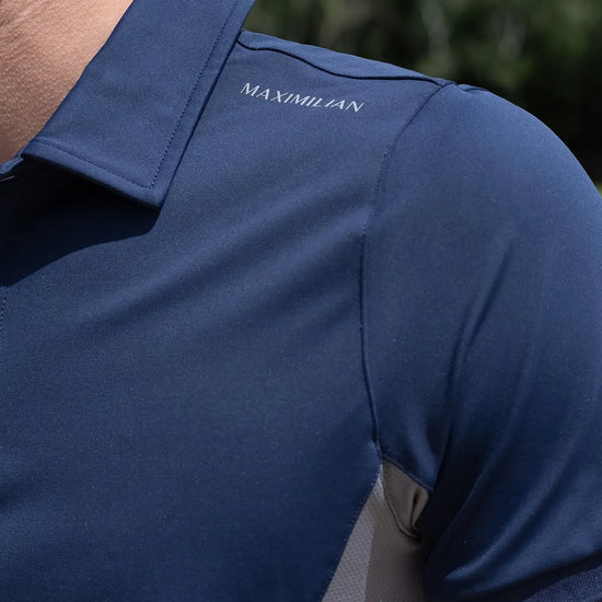 Cross Polo Shirt (Navy) by Maximilian Equestrian at  Try A Bit
