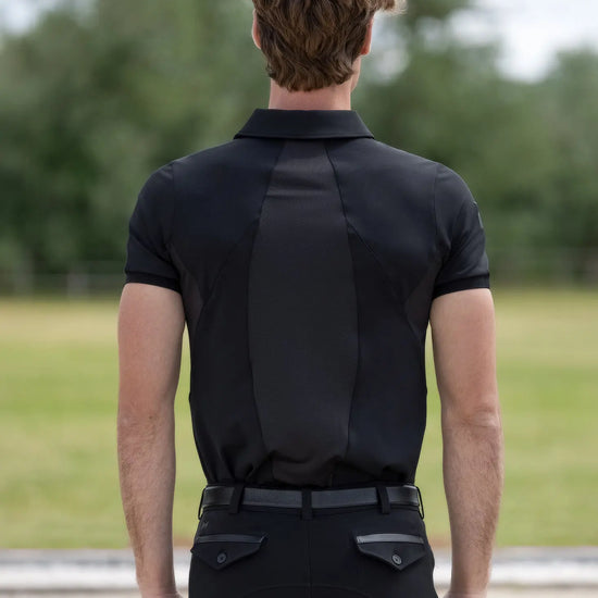Cross Polo Shirt (Black) by Maximilian Equestrian at  Try A Bit