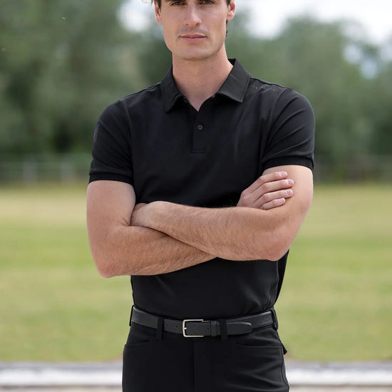 Cross Polo Shirt (Black) by Maximilian Equestrian at  Try A Bit