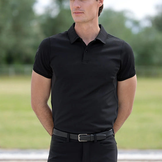 Cross Polo Shirt (Black) by Maximilian Equestrian at  Try A Bit