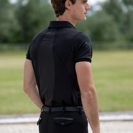 Cross Polo Shirt (Black) by Maximilian Equestrian at  Try A Bit