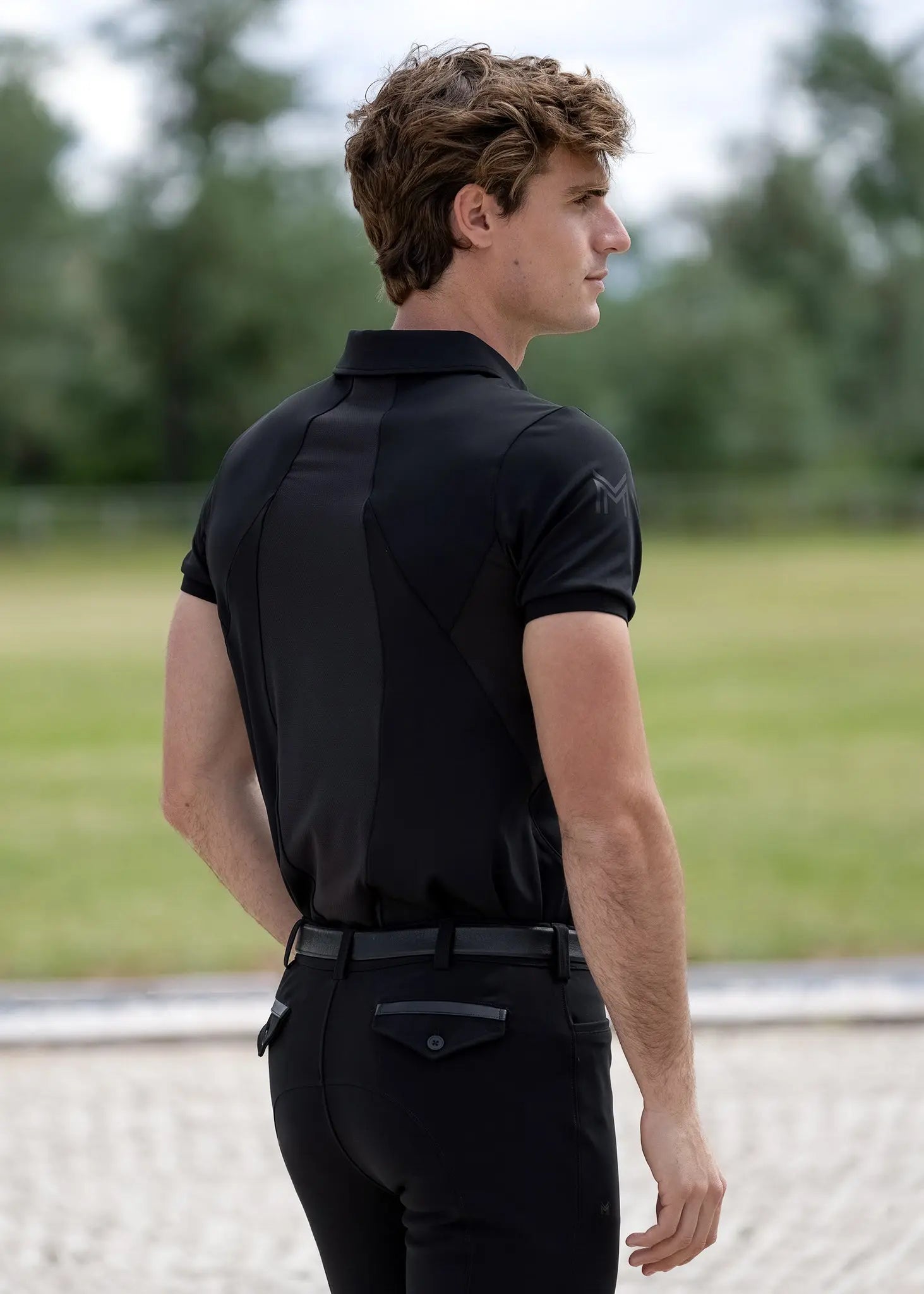 Cross Polo Shirt (Black) by Maximilian Equestrian at  Try A Bit
