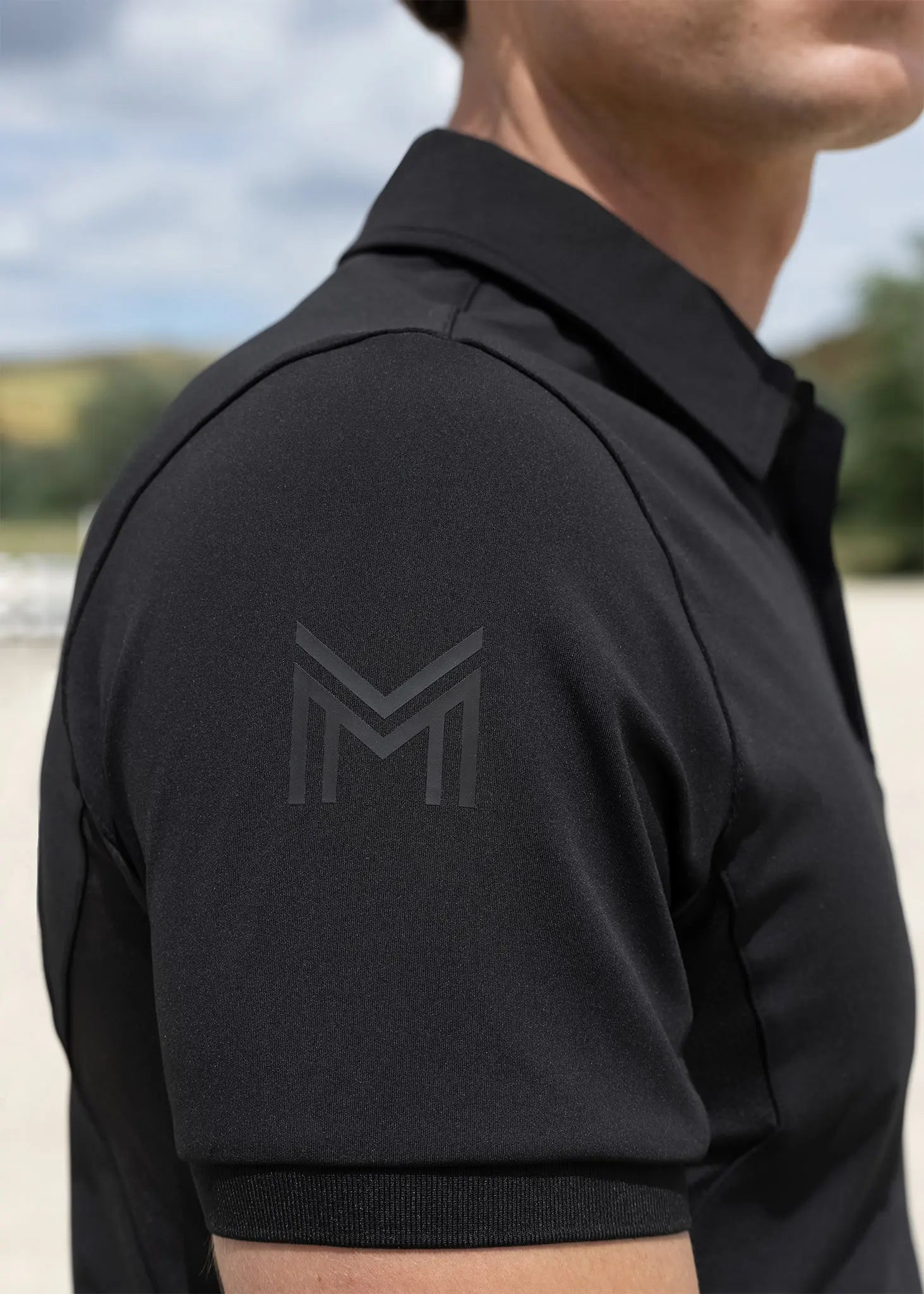 Cross Polo Shirt (Black) by Maximilian Equestrian at  Try A Bit