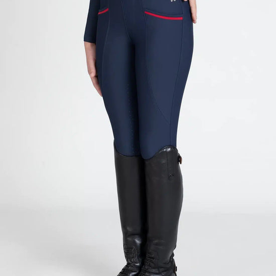 Maximilian Equestrian YR Pro Riding Leggings (Navy/Red) by Maximilian Equestrian at  Try a Bit