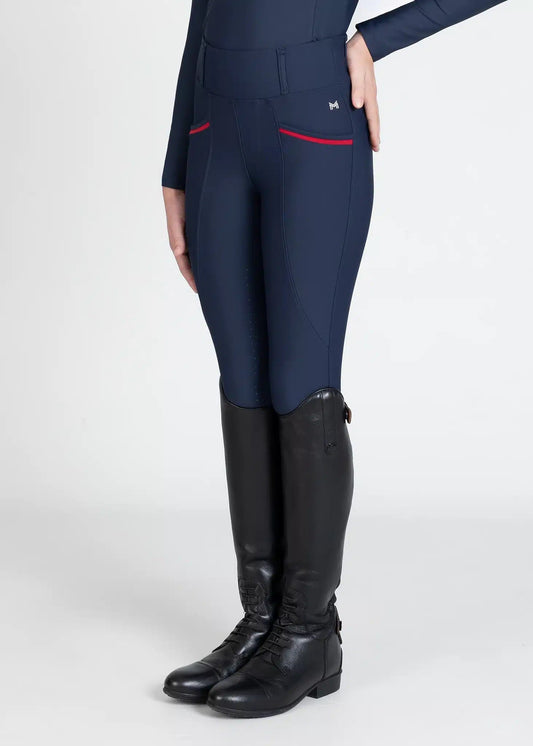 Maximilian Equestrian YR Pro Riding Leggings (Navy/Red) by Maximilian Equestrian at  Try a Bit