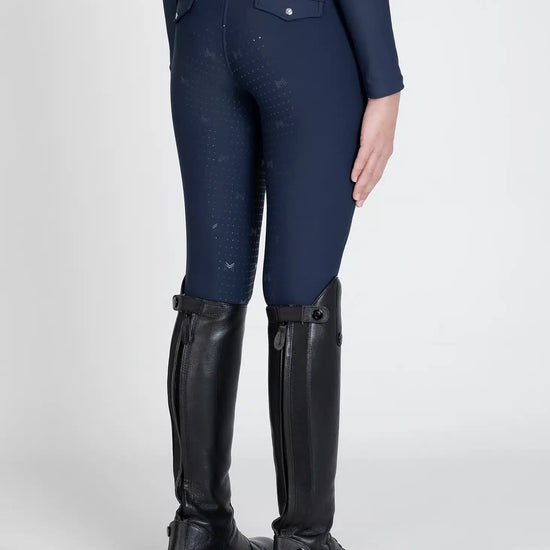 Maximilian Equestrian YR Pro Riding Leggings (Navy/Red) by Maximilian Equestrian at  Try a Bit