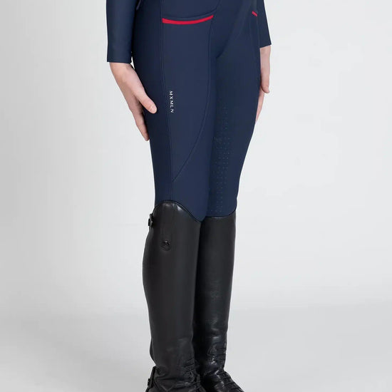 Maximilian Equestrian YR Pro Riding Leggings (Navy/Red) by Maximilian Equestrian at  Try a Bit