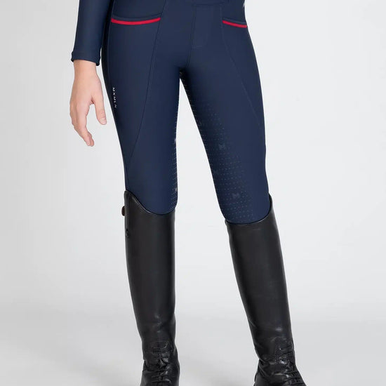 Maximilian Equestrian YR Pro Riding Leggings (Navy/Red) by Maximilian Equestrian at  Try a Bit