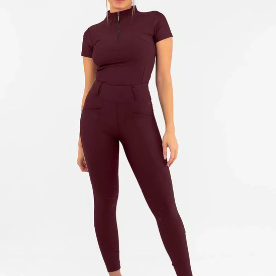 Maximilian Equestrian Pro Riding Leggings Burgundy by Maximilian Equestrian at  Try a Bit