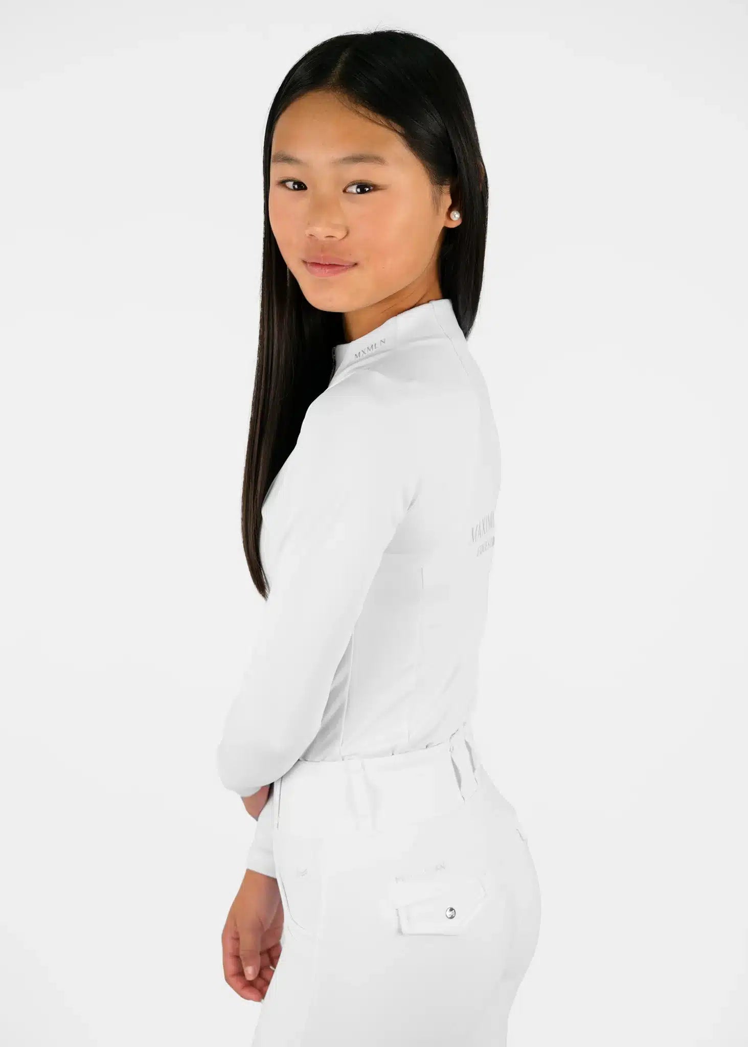 Maximilian Equestrian YR Long Sleeve Base Layer (White) by Maximilian Equestrian at  Try a Bit