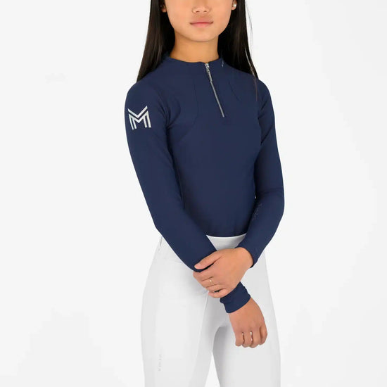 Maximilian Equestrian YR Long Sleeve Base Layer (Navy) by Maximilian Equestrian at  Try a Bit
