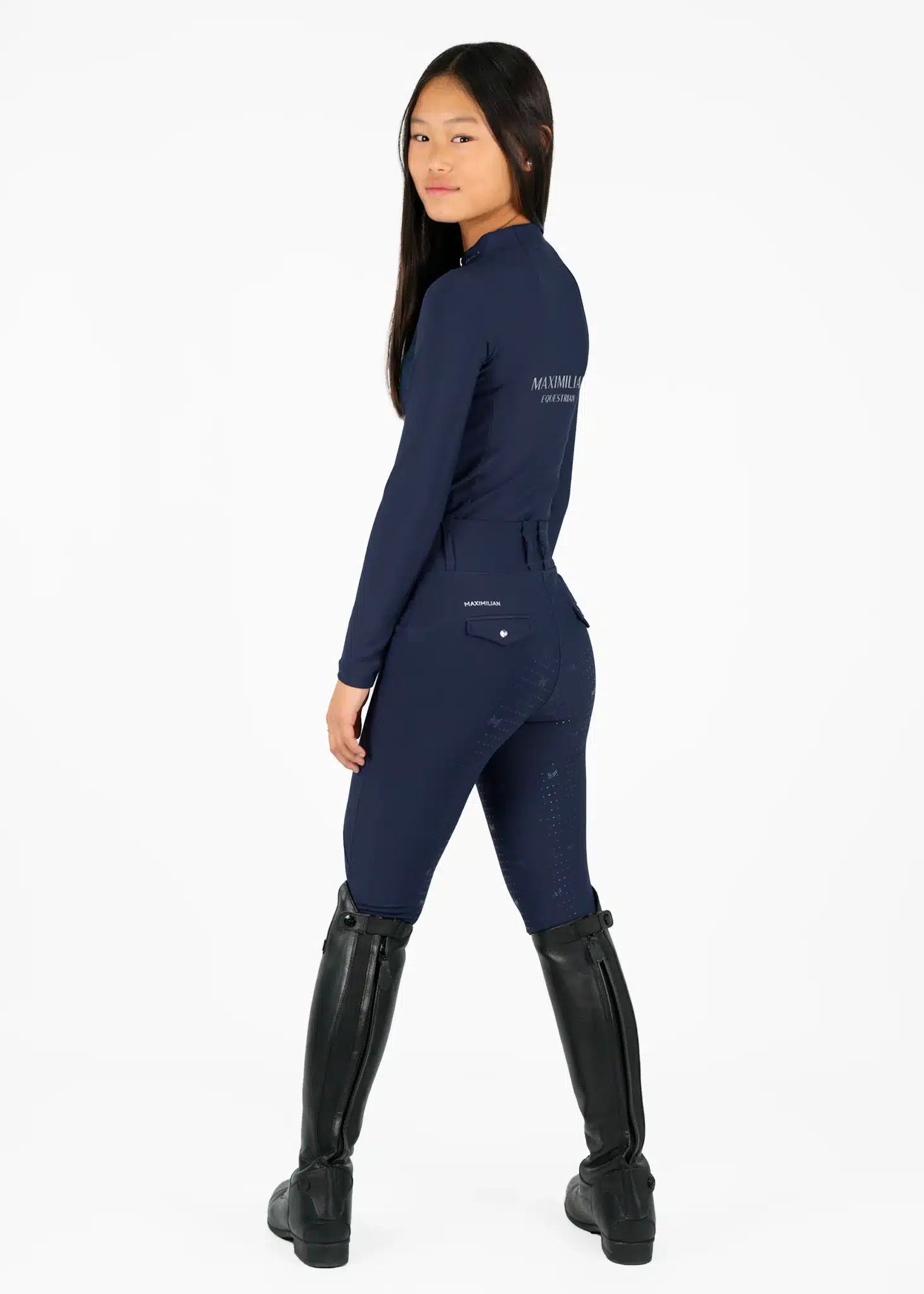 Maximilian Equestrian YR Pro Riding Leggings (Navy) by Maximilian Equestrian at  Try a Bit