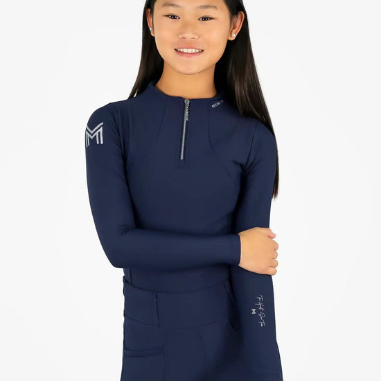 Maximilian Equestrian YR Long Sleeve Base Layer (Navy) by Maximilian Equestrian at  Try a Bit