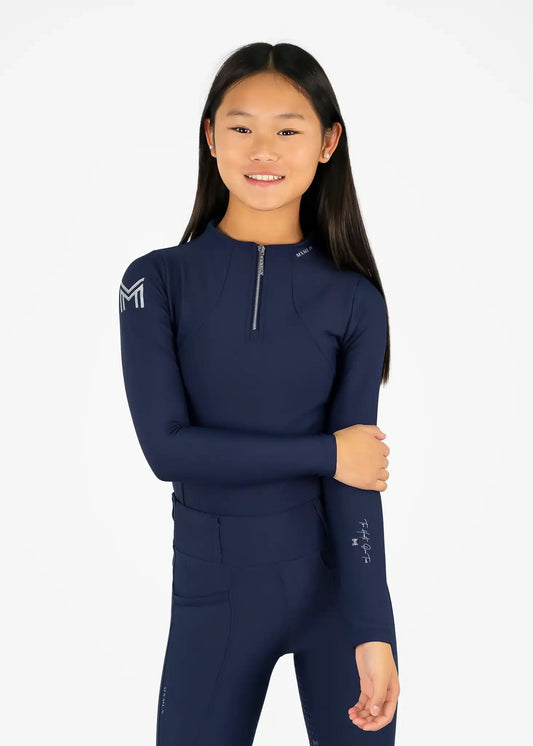 Maximilian Equestrian YR Long Sleeve Base Layer (Navy) by Maximilian Equestrian at  Try a Bit