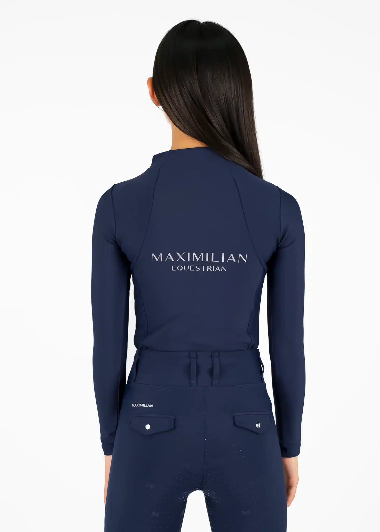 Maximilian Equestrian YR Long Sleeve Base Layer (Navy) by Maximilian Equestrian at  Try a Bit