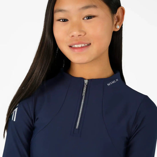 Maximilian Equestrian YR Long Sleeve Base Layer (Navy) by Maximilian Equestrian at  Try a Bit